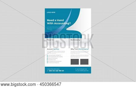 Accounting And Bookkeeping Fleyr Design, Investment Flyer Template, Finance Banking Poster Leaflet T
