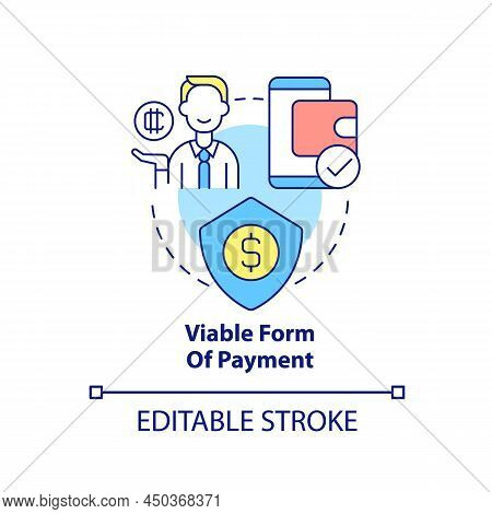 Viable Form Of Payment Concept Icon. Crypto-currency Strong Point In Usage Abstract Idea Thin Line I