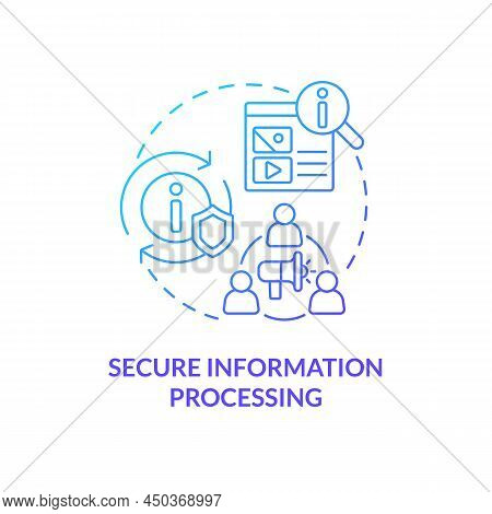 Secure Information Processing Blue Gradient Concept Icon. Cybersecurity. Basic Digital Skills Abstra