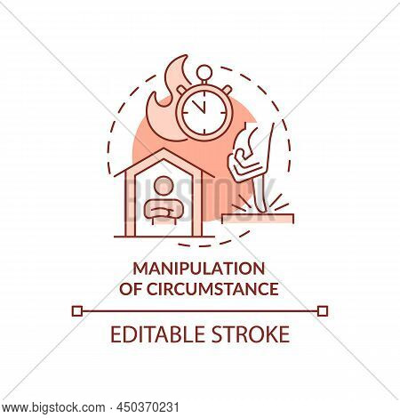 Manipulation Of Circumstance Terracotta Concept Icon. Psychological Manipulation Sign Abstract Idea 