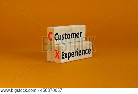Cx Customer Experience Symbol. Concept Words Cx Customer Experience On Wooden Blocks On Beautiful Or
