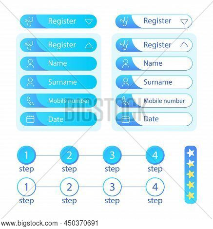 Book Telehealth Appointment Options Ui Elements Kit. Isolated Vector Components. Flat Navigation Men