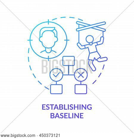Establishing Baseline Blue Gradient Concept Icon. Emotional Manipulation Abstract Idea Thin Line Ill