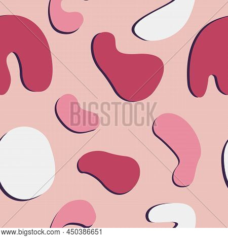 Seamless Pattern With Abstract Shapes. Vector Colorful Template Background
