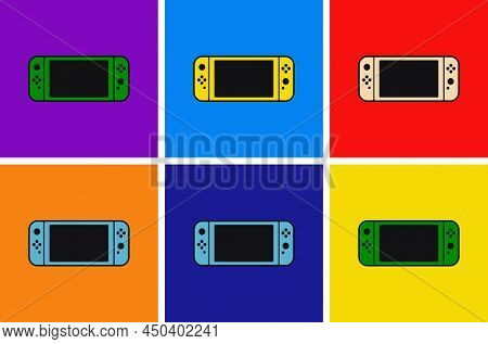 Game Controller Design Template Icon. Nintendo Switch. Gamepad Pop Art