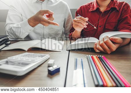 University Students Meeting For Research In College Strategy Business Education