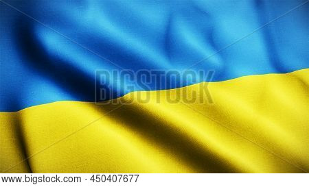 Ukraine Flag Waving 3d Render Illustration Walllpaper