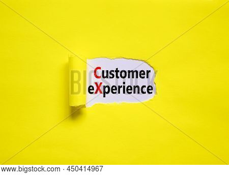 Cx Customer Experience Symbol. Concept Words Cx Customer Experience On Yellow Paper On A Beautiful Y
