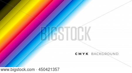 Rainbow Cmyk Colors Line Stripe Background Vector Illustration