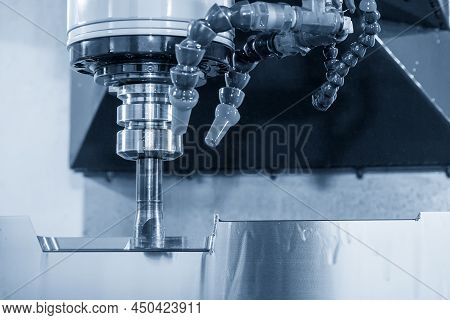The Cnc Milling Machine Rough Cutting The Injection Mold Parts By Indexable  Endmill Tools. The Mold
