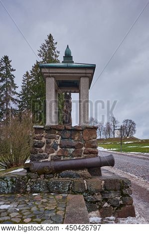 Monument About Battle Of Villmanstrand In 1741 On Kristiinankatu Entrance Of Fortress In Lappeenrant