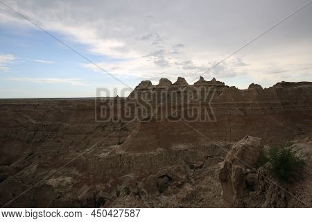 Badlands National Park Southwest Of South Dakota, United States. High Quality Photo
