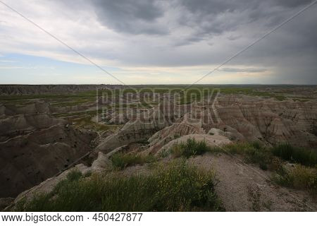 Badlands National Park Southwest Of South Dakota, United States. High Quality Photo