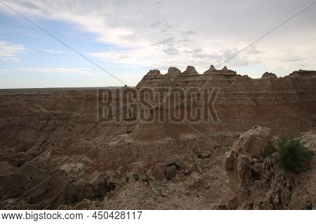 Badlands National Park Southwest Of South Dakota, United States. High Quality Photo