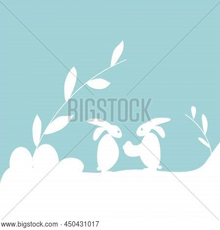 Easter Background With Silhouette Bunny Simple Easter Background.