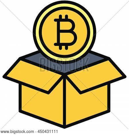 Box Icon, Cryptocurrency Related Vector Filled Illustration