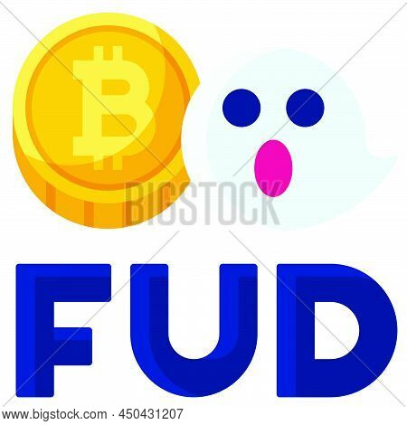 Fud Icon, Cryptocurrency Related Vector Flat Illustration