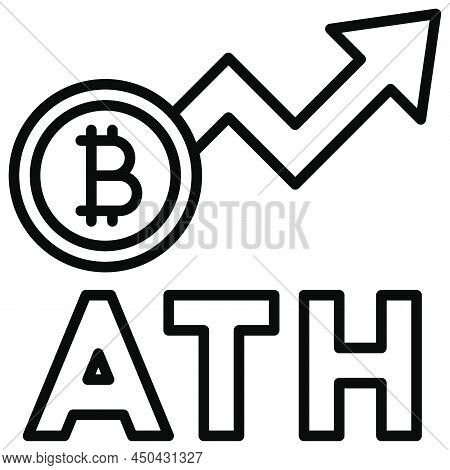 All Time High Icon, Cryptocurrency Related Vector Illustration