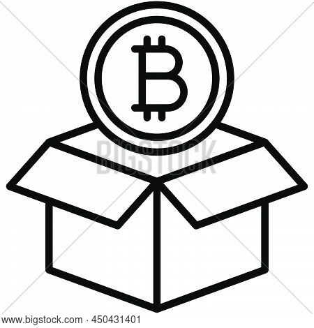 Box Icon, Cryptocurrency Related Vector Line Illustration