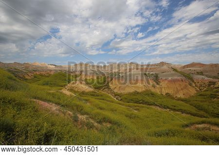 Badlands National Park Southwest Of South Dakota, United States. High Quality Photo
