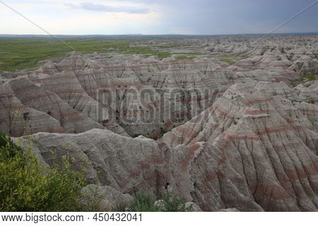 Badlands National Park Southwest Of South Dakota, United States. High Quality Photo