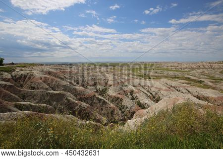 Badlands National Park Southwest Of South Dakota, United States. High Quality Photo