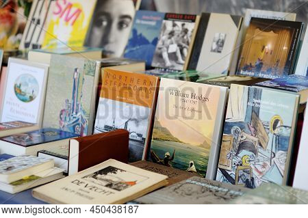 Amsterdam - August 2011: Old Books Sold On A Flea Market In Amsterdam, Netherlands