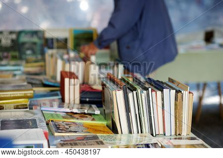 Amsterdam - August 2011: Old Books Sold On A Flea Market In Amsterdam, Netherlands