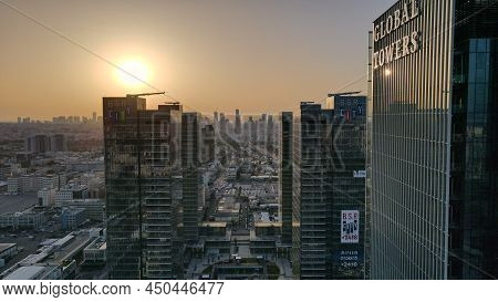 Petah Tikva, Israel - March 05, 2022: Global Towers Bsr Center Petah Tikva. Designed By Blk Architec