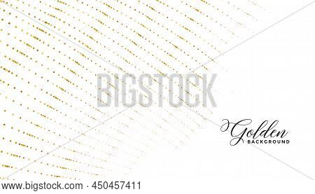 Golden Circle Dots Pattern Lines Luxury White Background