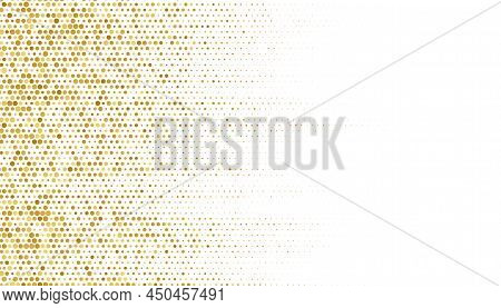 Golden Halftone Pattern Texture On White Background