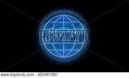 Swift. Swift Logo In Gas Discharge Indicator. 3d. 3d Rendering.