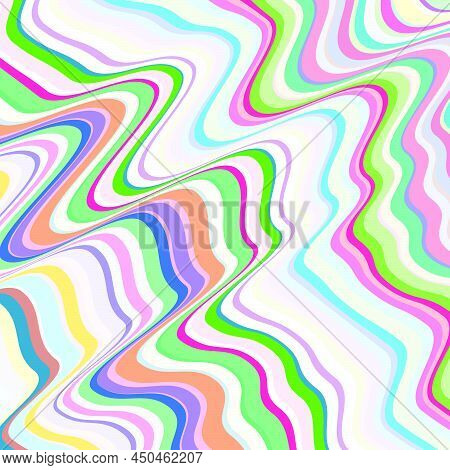 Distorted Wavy Waving Lines, Stripes Abstract Colorful Vector Texture, Backdrop