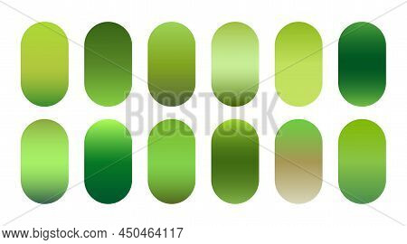 Nature Eco Green Gradient Shades Set Vector Illustration