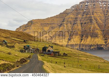 Muli, Faroe Islands - 02 May 2018: View Of The Muli On Bordoy Island. A Small Village Situated On Th