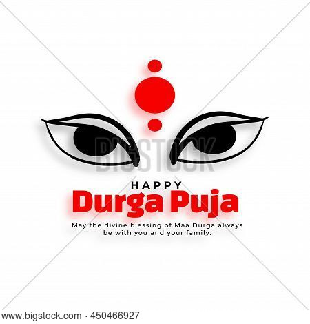 Happy Durga Pooja Hindu Festival Card Vector Illustration
