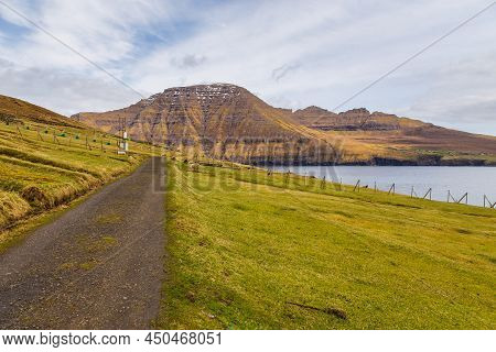 Steep Coast Of The Island Of Bordoy. Volcanic Archipelago In The Atlantic Ocean, Muli, Faroe Islands