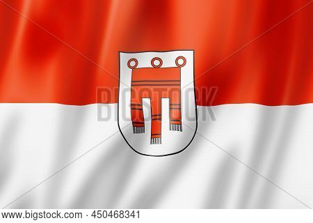 Voralberg Land Flag, Austria Waving Banner Collection. 3d Illustration