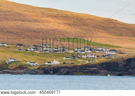 Muli, Faroe Islands - 02 May 2018: View Of The Muli On Bordoy Island. A Small Village Situated On Th