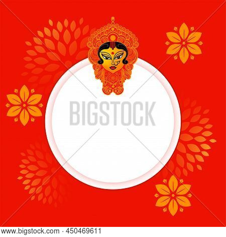 Durga Pooja Festival Card With Text Space