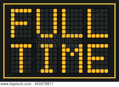 Orange Color Led In Word Full Time On Black Background