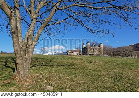 Jarrie, France, February 27, 2022 : Castle Of Bon Repos Is A Former Strong House Of Xv Century. Cast