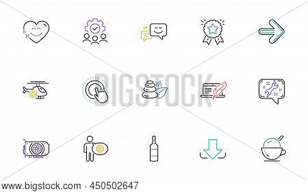 Ranking Star, Download And Spa Stones Line Icons For Website, Printing. Collection Of Cogwheel, Team