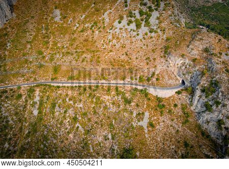 Amazing Coastal Road At Sapri - The West Coast Of Italy - Aerial View - Travel Photography