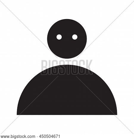 Flat Portrait Of Black Man Icon. Face Symbol. Abstract Icon. Vector Illustration. Stock Image.