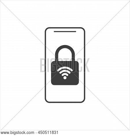 Vpn Vector Icon On Smartphone . Virtual Private Network. Shield With Vpn. Mobile Vpn. Vector Illustr