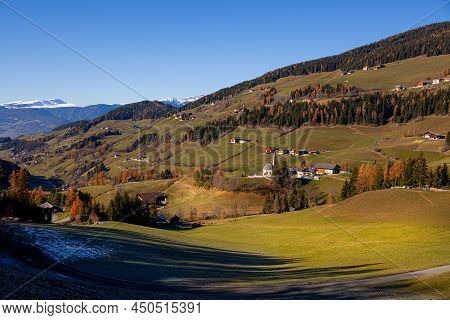 Beautiful St Magdalena At Villnoess Valley In South Tyrol - Travel Photography