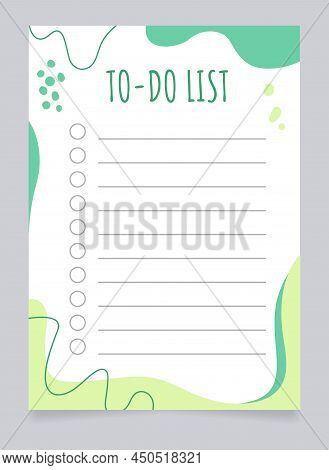 To-do List Worksheet Design Template. Blank Printable Goal Setting Sheet. Time Management Sample. Sc