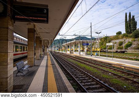 Railway Station Of Sapri At The Italian West Coast - Sapri, Italy Europe - October 31, 2021