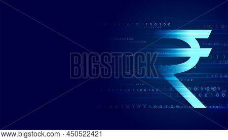 Digital Rupee Technology Background Design Vector Illustration
